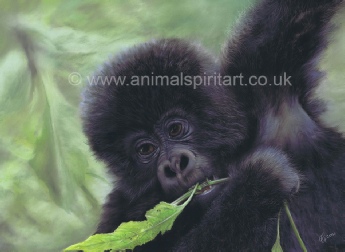 baby gorilla painting